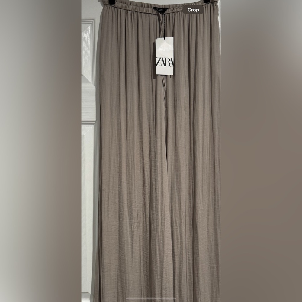 Beige Pleated Pants